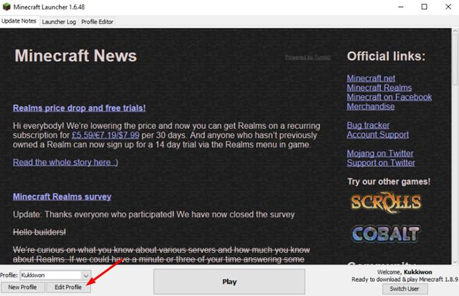 Click Edit Profile