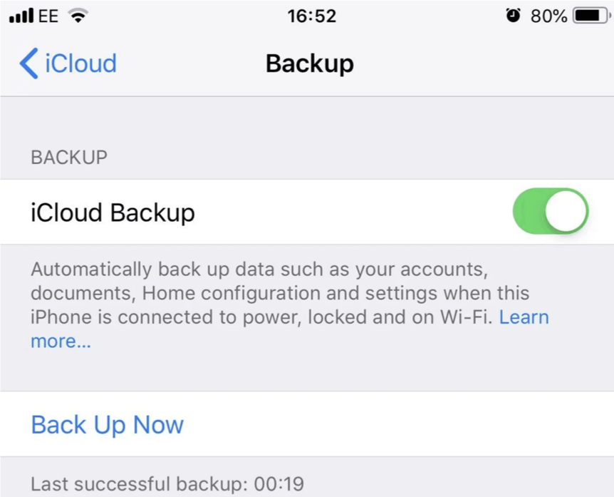 Backup iPhone to iCloud