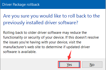 click Yes